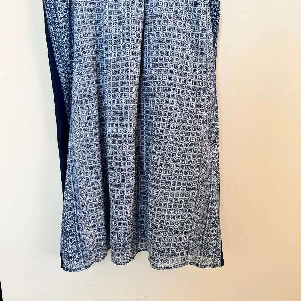 Soft Joie Blue Jorrel B Sleeveless 100% Cotton Floral Print Dress Size: Large